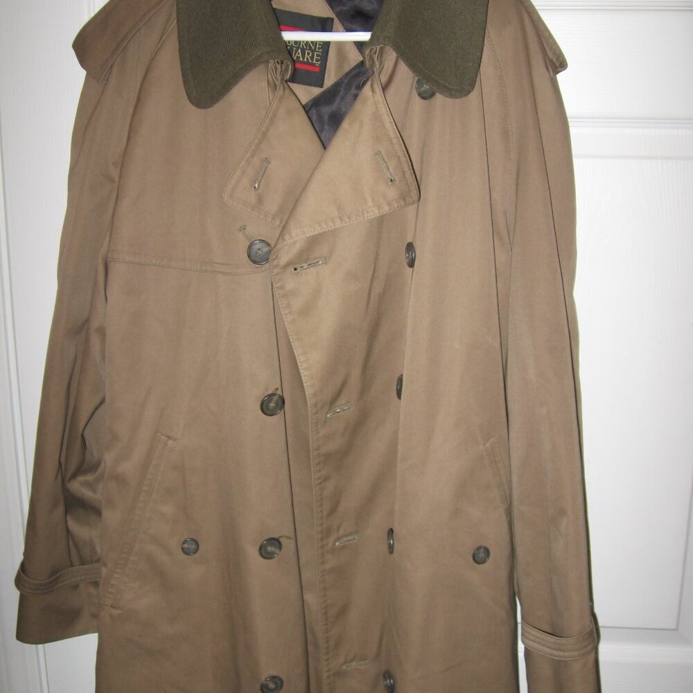 Coburne Square Rain Trench Coat w/ Removeable Liner Men's 44R Made in Poland
